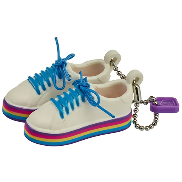 real littles sneakers white rainbow colorway