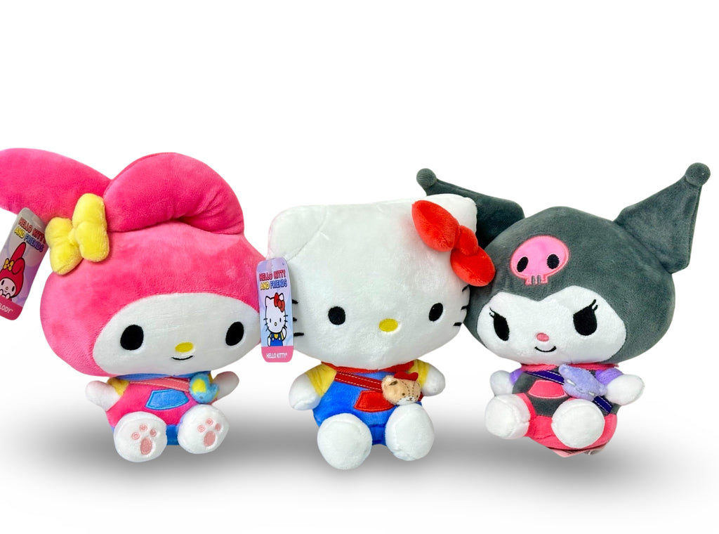 Hello Kitty, My Melody and Kuromi 8" plush set